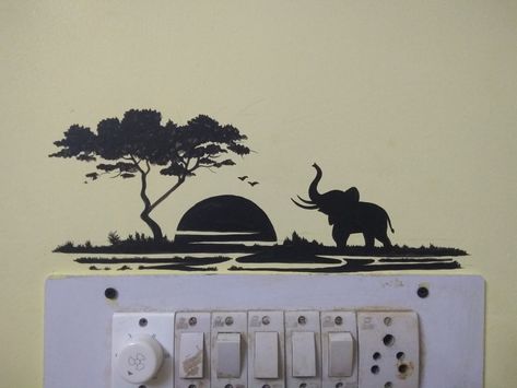 Switch board painting s Creative Switch Board Art, Switch Board Art Ideas, Switch Board Painting, Switchboard Art, Switch Board Art, Cartoon Wall Painting, Simple Wall Paintings, Switch Board, Ganesh Art Paintings