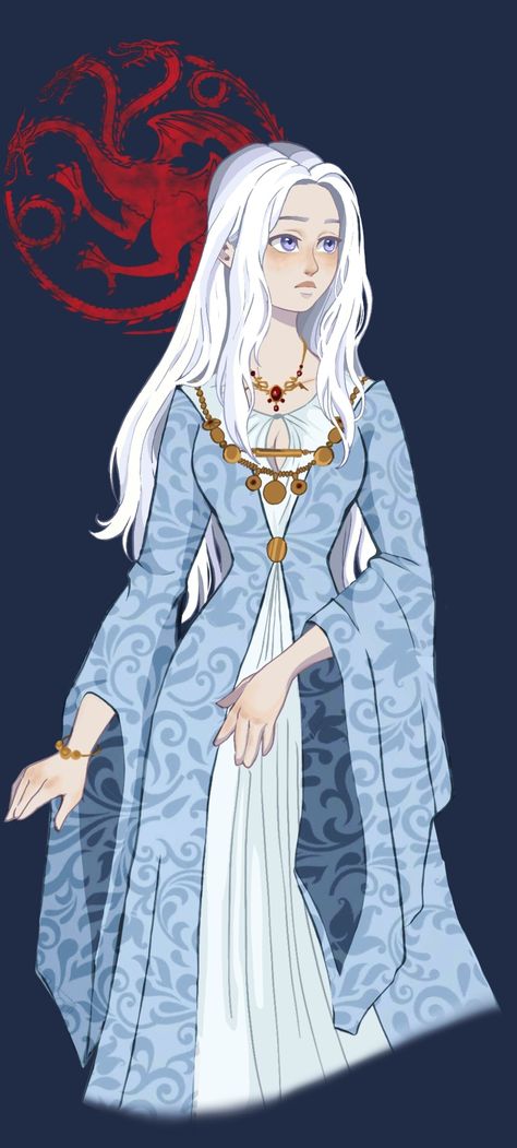 Daella Targaryen, Viserys I Targaryen, Aemma Arryn, Daena Targaryen, Long White Hair, A Dance With Dragons, Targaryen Art, Asoiaf Art, Princess Drawings