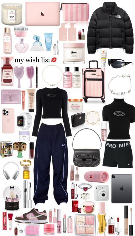 Chav Aesthetic, To Buy List, Preppy Birthday Gifts, Xmas List Ideas, Girly Christmas Gifts, Wishlist Ideas, Preppy Gifts, Packing Hacks Clothes, Airport Fits