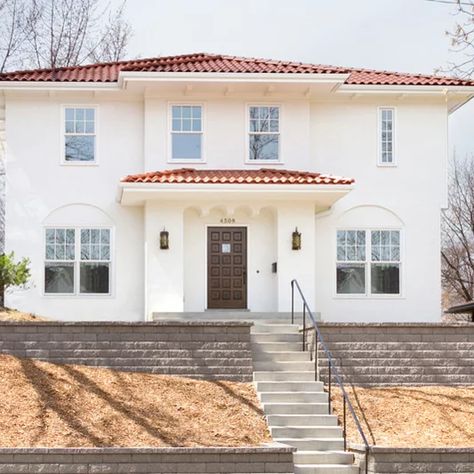 Exterior House Colors With Red Tile Roof, Mediterranean Windows Exterior, Exterior Paint Colors For House Stucco Mediterranean, Florida Mediterranean House Exterior, Mediterranean Style Home Exterior, La Habra Stucco Exterior Colors, White Mediterranean House Exterior, Stucco Exterior Colors Modern, Mediterranean Exterior Paint Colors