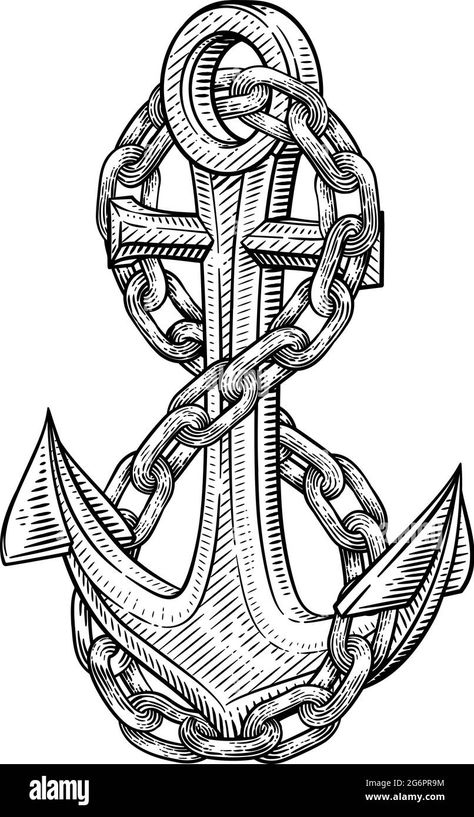 Woodcut Drawing, Hooligans Football, Navy Ranks, Chain Tattoo, Shrimp Boat, Anchor Tattoos, Ship Anchor, A Ship, Black And Grey Tattoos