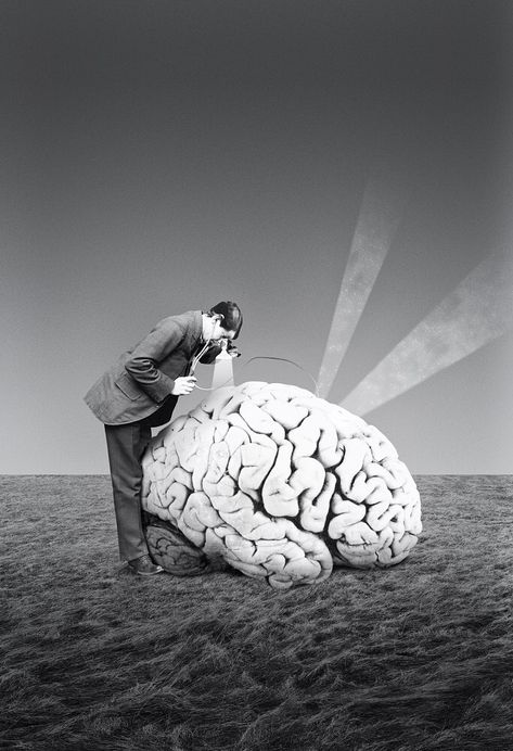 Brain Artwork, Julien Pacaud, Collage Creator, Art Psychology, Simple Collage, Brain Art, Digital Collage Art, Mixed Media Illustration, Visual Metaphor