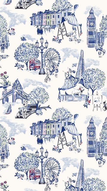 Cath Kidston Wallpaper, London Painting, London Theme, London Wallpaper, Catholic Wallpaper, Christmas Lyrics, Toile Pattern, Xmas Wallpaper, Dorm Art