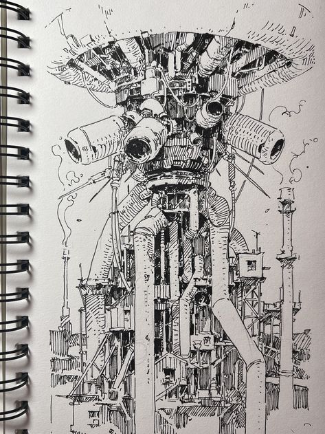 Sci Fi Sketchbook, Comic Lineart, Ian Mcque, Studying Art, Architecture Drawing Sketchbooks, Perspective Drawing Lessons, Arte Robot, Arte Cyberpunk, Sketch Inspiration