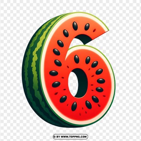 Cocomelon Watermelon, Pinterest Png, Watermelon Slice, Watermelon Slices, Number 6, Summer Theme, Png Clipart, Banners, Watermelon