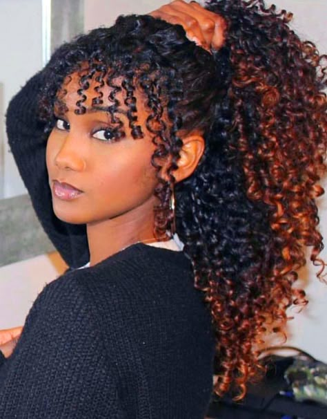 Latest African Hair Braiding Styles, Baby Cut Hairstyle, Afro Hair Inspiration, Hair African American, Curly Weave, Hair African, Hair Braiding Styles, Bubble Ponytail, Curly Weave Hairstyles