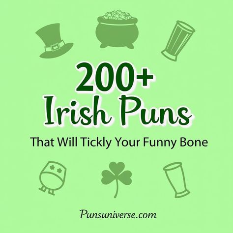 Get ready to sham-rock your way through laughter with 200+ Irish puns that are sure to tickly your funny bone! From leprechaun laughs to shamrock swags, this treasure trove of wit will make your heart do a jig! 🍀✨ Don't take life too seriously—join the pun party! #puns #IrishHumor #FunnyBone #Laughalot #ShamrockSmiles #PunGoals #Jokes #InstaFunny Irish Puns, Pun Party, Sham Rock, Irish Cheers, Irish Quotes, Celtic Music, Irish Funny, Laugh A Lot, Irish Blessing