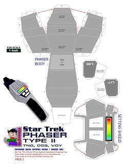 Obiwan-Papermodeling Star Trek phaser                              … Star Trek Printables, Star Trek Decor, Star Trek: Voyager, Star Trek Phaser, Star Trek: Enterprise, Star Trek Birthday, Star Trek Party, Birthday Star Wars, Star Trek Theme