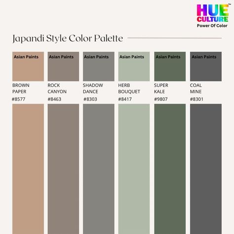 Japandi Interiors Studio Apartment, Japandi Style Color Palette, Accent Wall Japandi, Japanese Color Palette Interior, Japandi Wall Color Palette, Japandi Color Palette 2023, Japandi Style Living Room Design, Japandi Interiors Green, Japandi Colour Scheme