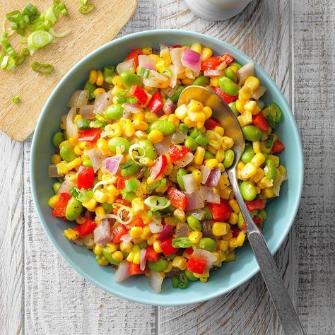 Miso-Buttered Succotash Canned Vegetable Recipes, Winter Sides, Canned Food Recipes, Canned Tomato Recipes, Canned Corn Recipes, Healthy Things To Eat, Texas Roadhouse Steak, Succotash Recipe, Steak Sides