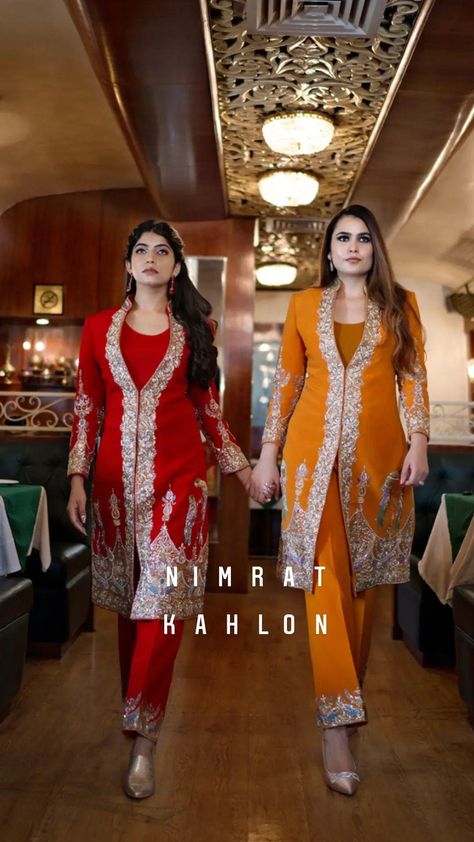 Prince Kali Suit Design, Jacket Salwar Suit Party Wear, Gujrati Suit Designs, Wedding Suits For Women Indian, Jacket Suit Punjabi, Jacket Suits Indian, Bridal Salwar Suits Wedding, Nimrat Kahlon Suits, Bridal Suits For Women