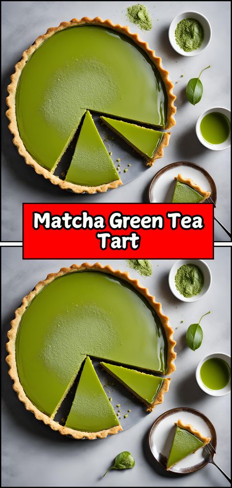 Delight in the unique flavors of this Matcha Green Tea Tart! 🍵✨ Featuring a buttery crust filled with smooth and creamy matcha custard, this elegant dessert offers a subtle, earthy sweetness that matcha lovers will adore. The vibrant green color adds a stunning visual appeal, making it perfect for special occasions or an afternoon treat. Garnish with a dusting of matcha powder or whipped cream for an extra touch of indulgence! #MatchaGreenTeaTart #Dessert #Baking #ElegantTreats #MatchaLovers Matcha Pie, Matcha Custard, Creamy Matcha, Chocolate Tarts Recipe, Elegant Desserts, Tart Recipe, Matcha Powder, Chocolate Tart, Matcha Green