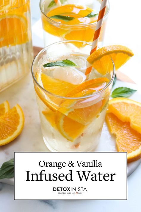 Natural Flavored Water Recipes, Orange Infused Water, Spa Water Recipes, Fruit Water Recipes, Citrus Water, Fruit Infused Water Recipes, Flavored Water Recipes, Orange Water, Drink Recipes Nonalcoholic