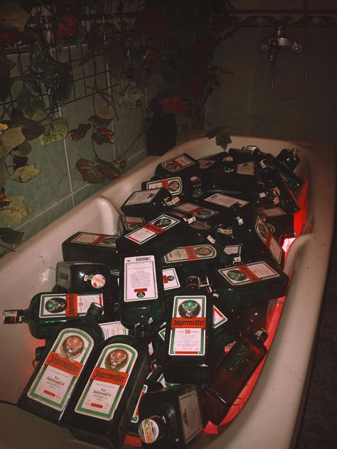 #cool #me #jagermeister #bathtub #sad #tumblr #wallpaper #iphonewallpaper #drunk #high #alcohol Drunk Aesthetic, Aesthetic Wallpaper, Beer