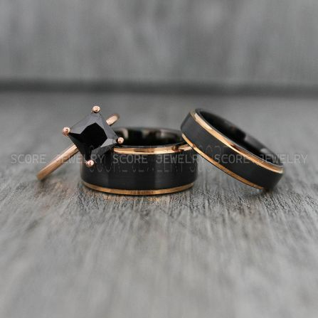 Black Wedding Rings, Couple Rings, Black Wedding Bands, Couple Wedding Ring, Matching Couple Rings Couple Rings Black, Black Wedding Ring Sets, Wedding Rings Couple, Wedding Ring Matching, Black Wedding Bands, Wedding Rings Sets His And Hers, Rings Matching, Gothic Wedding Rings, Matching Couple Rings