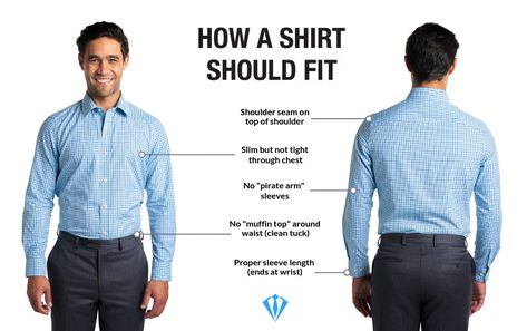 A proper dress shirt fit has a clear set of rules. It should flatter your body, look neat, and feel comfortable – all at the same time. You open up your closet to choose an office attire, only to find that none of your dress shirts look or fit the way it should. At least […] The post How Should A Dress Shirt Fit appeared first on Suits Expert. How To Tailor Mens Dress Shirts, Men’s Dress Shirt, Suit Supply, Man Office, Fashion Guide, Dress Shirt Sleeves, Mothers Dresses, Office Attire, Male Fashion