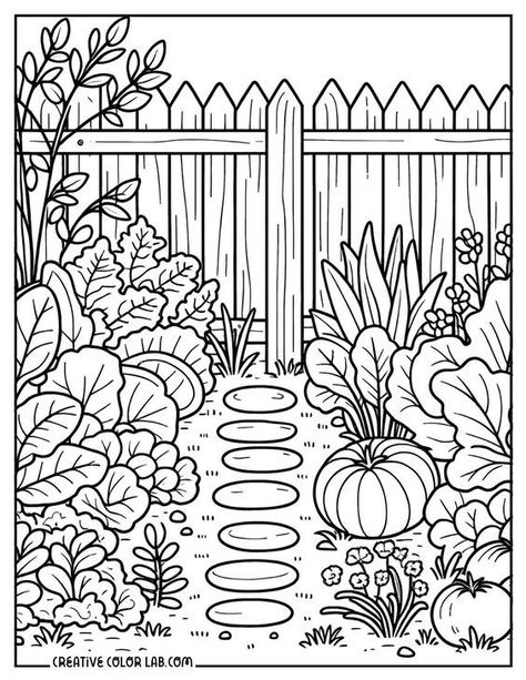 13 Garden Coloring Pages | Free PDF Printable uniquecoloringpages #coloringforadults #drawcoloringbookpage. Houseplant Coloring Pages, Garden Coloring Pages Free Printable, Vegetable Garden Path, Gardening Coloring Pages, Garden Coloring, Garden Coloring Pages, Busy Binder, Gardens Coloring Book, Owl Coloring Pages