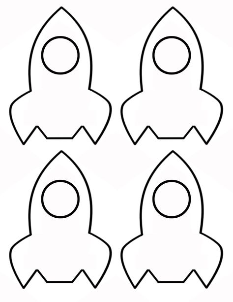 Printable template for the Sharing Something Sweet craft. Kids will tape or glue two rocket ship cutouts around a sucker. Used on day 4 for both the regular and preschool programs. Printable Rocket, Rocket Template, Space Printables, Paper Rockets, Space Preschool, Space Crafts For Kids, Space Classroom, Outer Space Theme, Space Activities