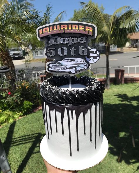 Low Rider Cake, Lowrider Birthday Cake, Low Rider Party Ideas, Cholo Party Decorations, Motorcycle Birthday Parties, Motorcycle Birthday, 18th Cake, Themed Treats, Cholo Style