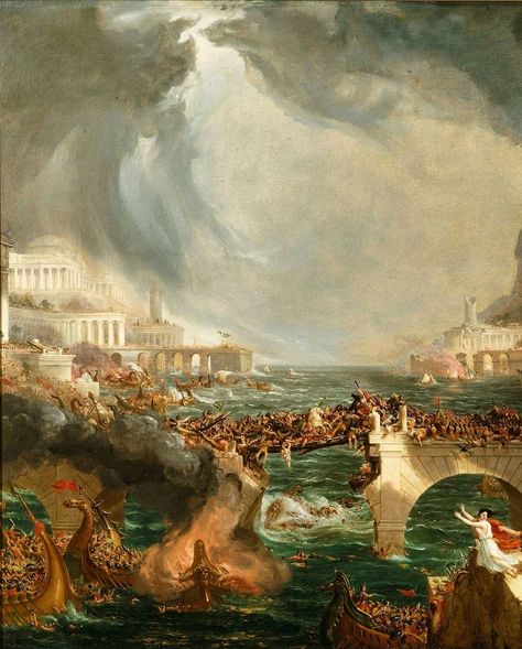 @medicishowroom posted on their Instagram profile: “Destruction. The Course of Empire. Thomas Cole. 1836. . . . #thomascole #war #warrior #warart…” Course Of Empire, The Course Of Empire, Library Of Alexandria, Eastern Roman, Roman Art, Detail Art, Photography Projects, Photography Techniques, Background Pictures