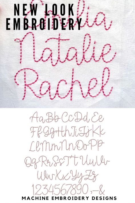 Script Embroidery Font, Fonts For Embroidery Letters, Hand Stitching Names, Fonts For Hand Embroidery, Name Hand Embroidery Designs, Cursive Embroidery Font, Font For Embroidery, Hand Embroidery Names Letters, Hand Embroidered Letters Alphabet