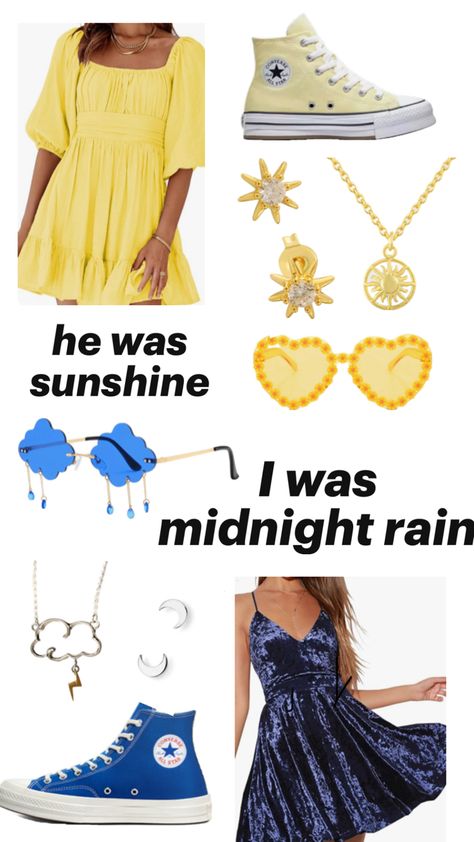 sunshine and midnight rain duo outfit taylor swift Sunshine And Midnight Rain, Rain Costume, Rain Outfit, Summer Taylor, Midnight Rain, Taylor Outfits, Taylor Swift Tour Outfits, Swift Tour, Taylor Swift Outfits