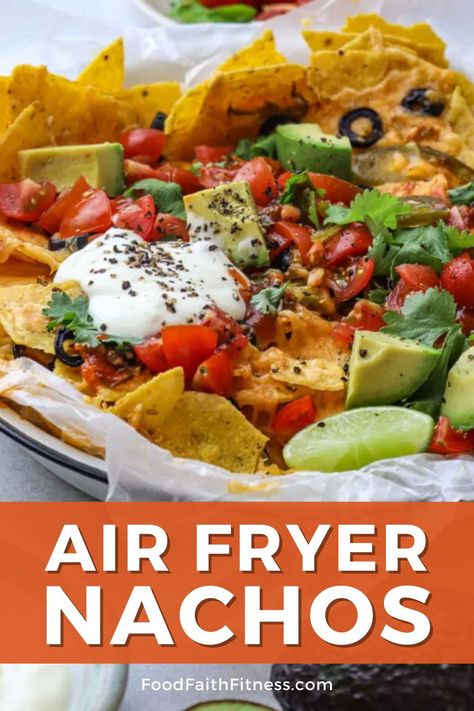 Try homemade Air Fryer Nachos! Quick prep, delicious flavor. Top with veggies, cheese, salsa. Enjoy guilt-free snacking! Nachos In Air Fryer, Nachos At Home, Fry Nachos, Air Fryer Nachos, How To Make Nachos, Homemade Taco Seasoning Recipe, Nachos Recipe Easy, Cooks Air Fryer, Fantastic Recipes