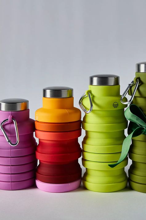 Exclusive Mayim Collapsible Carabiner Bottle | Free People Smores Kits, Water Flask, Collapsible Water Bottle, Unique Stocking Stuffers, Infused Water Recipes, Silicone Bottle, Best Water Bottle, Bottle Gift, Water Recipes