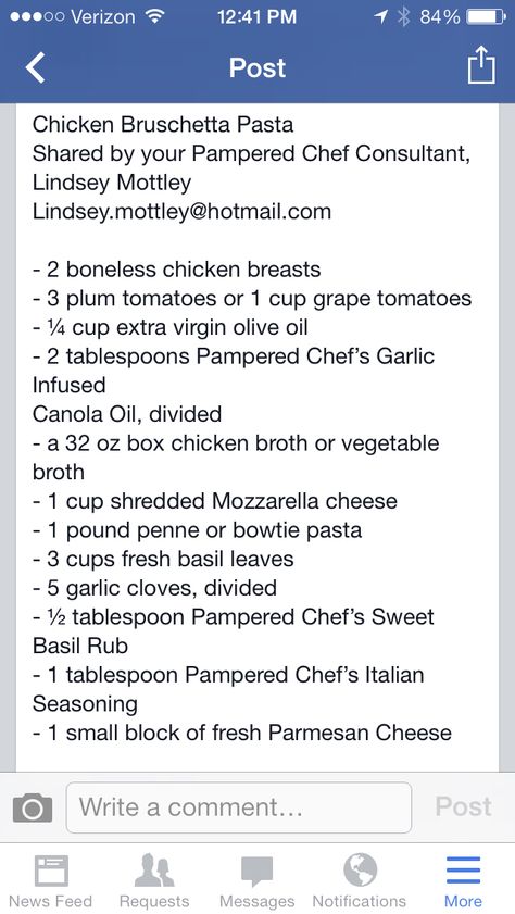 Chicken bruschetta pasta Chicken Bruschetta Pasta, Chicken Bruschetta, Bruschetta Pasta, Bruschetta Chicken Pasta, Pampered Chef Consultant, Plum Tomatoes, Boneless Chicken Breast, Grape Tomatoes, Canola Oil