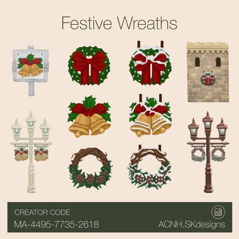 Acnh Christmas Path Codes, Animal Crossing Christmas Design Codes, Acnh Christmas Code, Acnh Christmas, Animals Crossing, Ac New Leaf, Animal Crossing Funny, Animal Crossing Guide, Animal Crossing Wild World