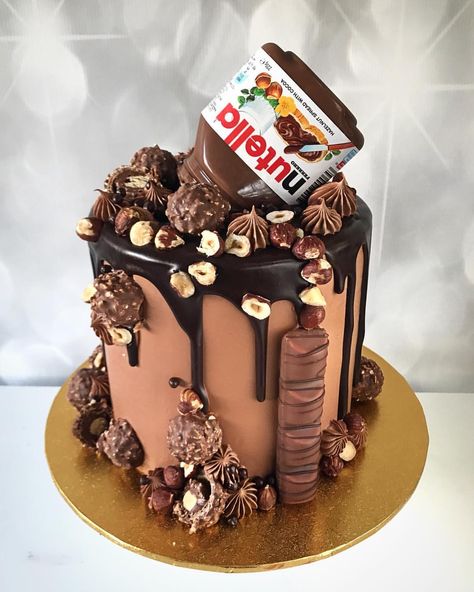 Nutella Birthday Cake, Happy Birthday Chris, Gravity Cake, Nutella Cake, Fathers Day Cake, Chocolate Nutella, Hazelnut, Nutella, Love Food