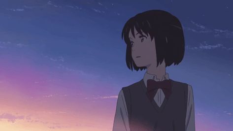 via GIPHY Mitsuha Miyamizu, Your Name Movie, The Garden Of Words, Garden Of Words, Your Name Anime, Friend Anime, Animation Reference, Cute Anime Profile Pictures, Anime Screenshots