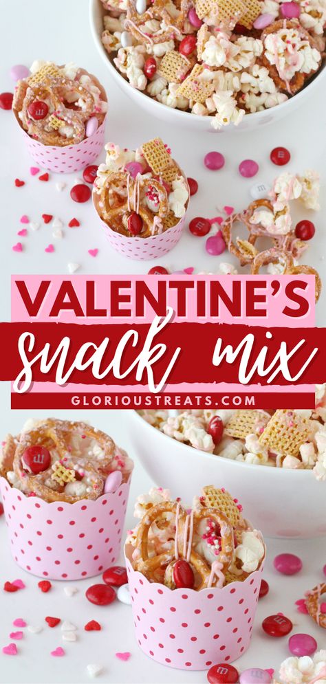 Valentine’s Snack Mix, Valentine's day recipes, Valentine treats Healthy Kids Valentines Day Treats, Valentine Trash Recipe, Valentines Day Cooking For Kids, Valentines Day Trail Mix For Kids, Red Foods For Valentines, Valentine Cracker Candy, Valentine’s Day Treats For Coworkers, Valentines Finger Food, Healthy Valentines Treats For Kids