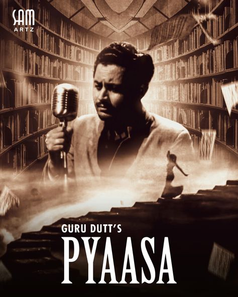 FILM - PYAASA DIRECTOR - GURU DUTT Guru Dutt, Bollywood Retro, Art Cinema, Irrfan Khan, Criterion Collection, Bollywood Quotes, Bollywood Pictures, Bollywood Posters, Watercolor Architecture