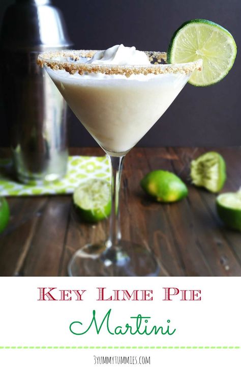 Key Lime Pie Martini - 3 Yummy Tummies Lime Martini, Key Lime Pie Martini, Key Lime Martini, Whipped Vodka, Lime Margarita, Lime Recipes, Martini Recipe, Martini Recipes, Margarita Recipe