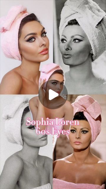 Sophia Loren Eye Makeup, Double Wing Liner, Sophia Loren Makeup, 60’s Makeup, Italian Makeup, Jackie Wyers, 1960s Makeup, Best Signature, Italian Cinema