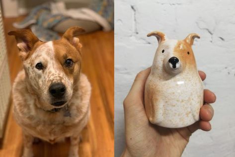 Pets Painting, Clay Dogs, Dog Pottery, Custom Pet Painting, Personalized Dog Gift, Cat Sculpture, Ceramic Dog, Cat Mom Gifts, Clay Inspiration