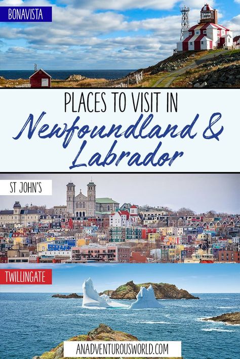 Are you looking for the best places to visit in Newfoundland and Labrador? From exploring St John's to seeing Bonavista, this is where to go in Atlantic Canada! #Newfoundland #Labrador #NewfoundlandAndLabrador #NewfoundlandTravel #LabradorTravel #NewfoundlandItinerary #LabradorItinerary #StJohnsCanada #Bonavista #Canada #PlacesToVisitInCanada Canada Newfoundland, Newfoundland Travel, Labrador Canada, Canada Photography, Travel America, Canada Travel Guide, Canada Photos, Atlantic Canada, Canada Road Trip