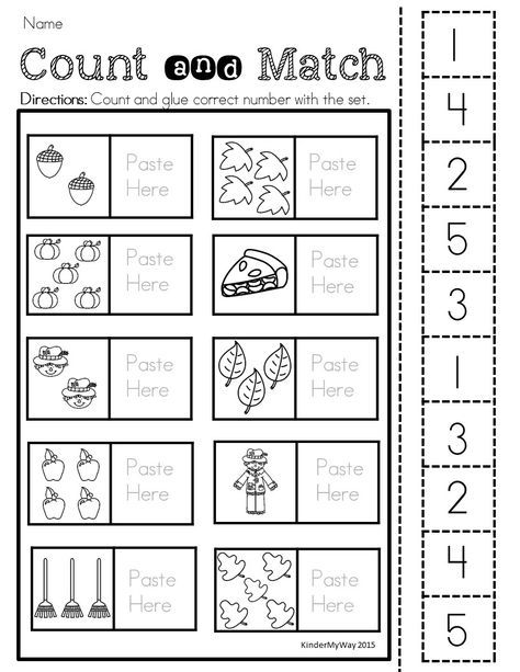 Pattern For Kindergarten Activities, Numbers 1-5 Activities, Fall Activities For Preschoolers, Printables Preschool, Letter Sort, Summer Review, Color Numbers, Fall Math, Kindergarten Readiness