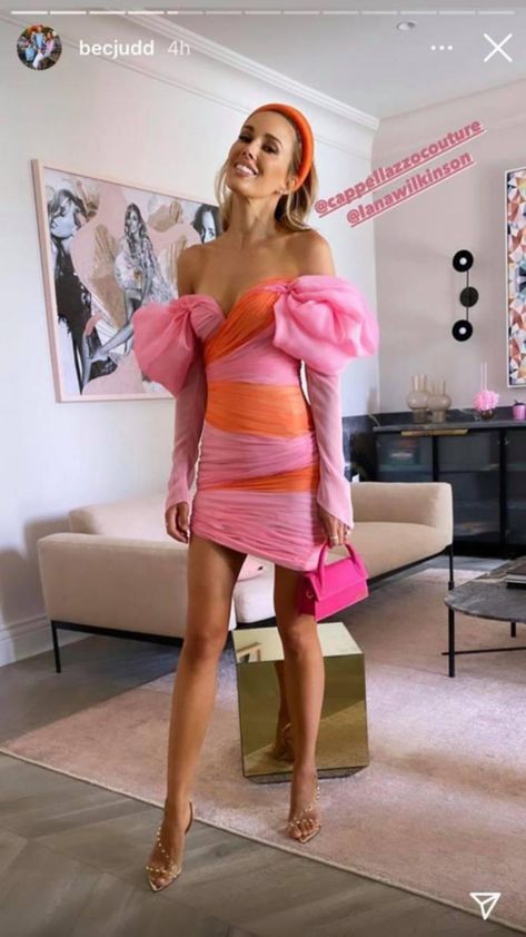 AFL WAG Bec Judd finally shows off her stunning Melbourne Cup day dress | PerthNow Melbourne Cup Outfit, Melbourne Cup Dresses, Melbourne Cup Fashion, Rebecca Judd, Bright Outfit, Race Day Outfits, Races Fashion, Melbourne Cup, Stunning Outfits