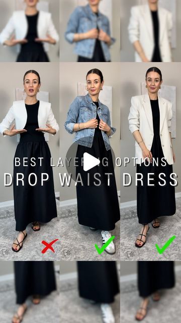 Sansha on Instagram: "Drop waist dresses are BIG this season, and they are actually easier to style than you would think!

Links in stories and my LTK.

#dropwaist #fashiontrends #howtostyle #styletips #springoutfitideas #springlooks #casualchic #springtrends" Drop Waist Dress Outfit, Drop Waist Dresses, Drop Waist Skirt, Drop Waist Dress, Fashion Styling, Dropwaist Dress, Black Sleeveless Dress, Spring Trends, Spring Looks