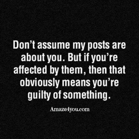 Don't assume my posts are about you. Just sayin Funny Ecards, My Posts, Ecards Funny, People Quotes, Sarcastic Quotes, A Quote, True Words, The Words, Great Quotes