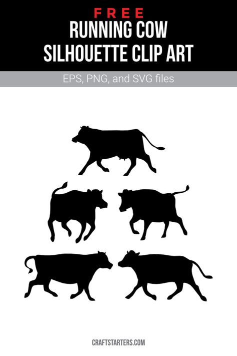 Running Animals, Cow Silhouette, Running Illustration, Cow Illustration, Silhouette Drawing, Silhouette Clip Art, Templates Printable Free, Free Running, Png Transparent