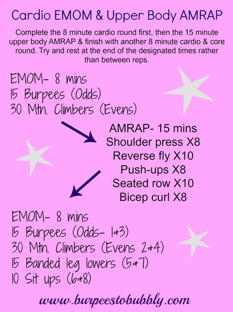 Core Amrap Workout, Emom Upper Body Workout, Core Emom Workout, Upper Body Emom, Upper Body Amrap Workout, Cardio Emom, Wods Crossfit, Bootcamp Workout, Emom Workout