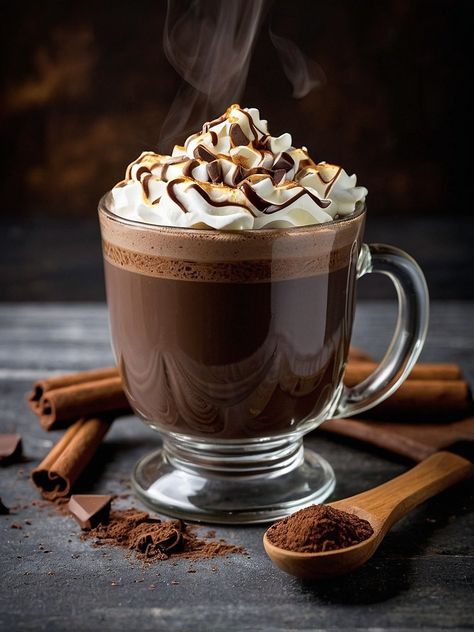 Hot Chocolate Graphic Design, Espresso Hot Chocolate, Chocolate Graphic Design, Hot Chocolate Poster, Chocolate Poster, Good Morning Tea, Tiktok Edits, Hot Chocolate Drinks, Chocolate Dreams