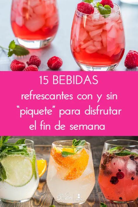 bebidas refrescantes con y sin alcohol faciles Strong Alcoholic Drinks, Mexican Drinks, Keto Diet Breakfast, Refreshing Drinks Recipes, Michelada, Diet Breakfast Recipes, Fruity Cocktails, Agua Fresca, Diet Drinks