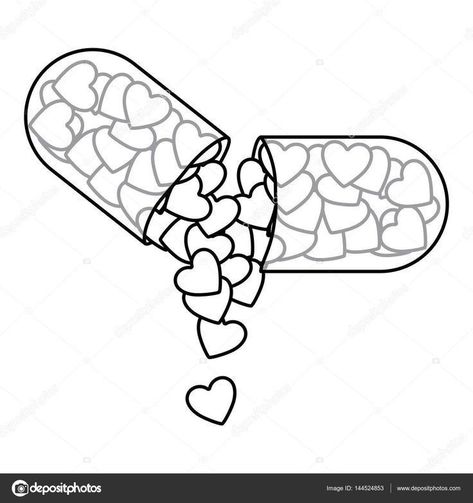 Pill Capsule Drawing, Pill With Hearts Tattoo, Pill Capsule Tattoo, Heart Pill Tattoo, Pill Drawing Simple, Dripping Heart Tattoo, Heart Ideas Drawing, Pill Tattoo Ideas, Drip Effect Drawing