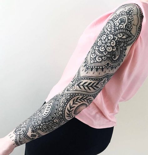 Mandala Tattoo Sleeve Women, Space Tattoo Sleeve, Mangas Tattoo, Mandala Sleeve, Mandala Tattoo Sleeve, Half Sleeve Tattoos Drawings, Full Sleeve Tattoo Design, Foot Tattoos For Women, Marvel Tattoos