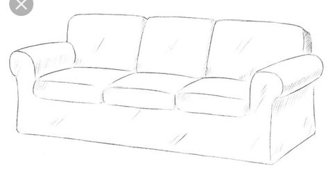 Couch Drawing Reference, Couch Drawing, Simple Couch, Improve Drawings, Drawing Challenges, Interior Design Drawings, Drawing Lesson, New Drawing, Drawing Cartoon Characters