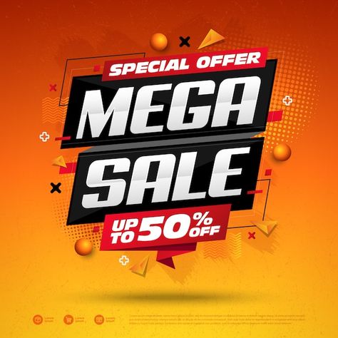 Mega sale special offer square design | Premium Vector #Freepik #vector #special-offer #special-discount #special #special-sale Offers Banner, Big Sales Banner, Sales Flyer, Black Friday Banner, Black Friday Sale Banner, Sale Sign, Promotional Banners, Discount Banner, Memphis Design